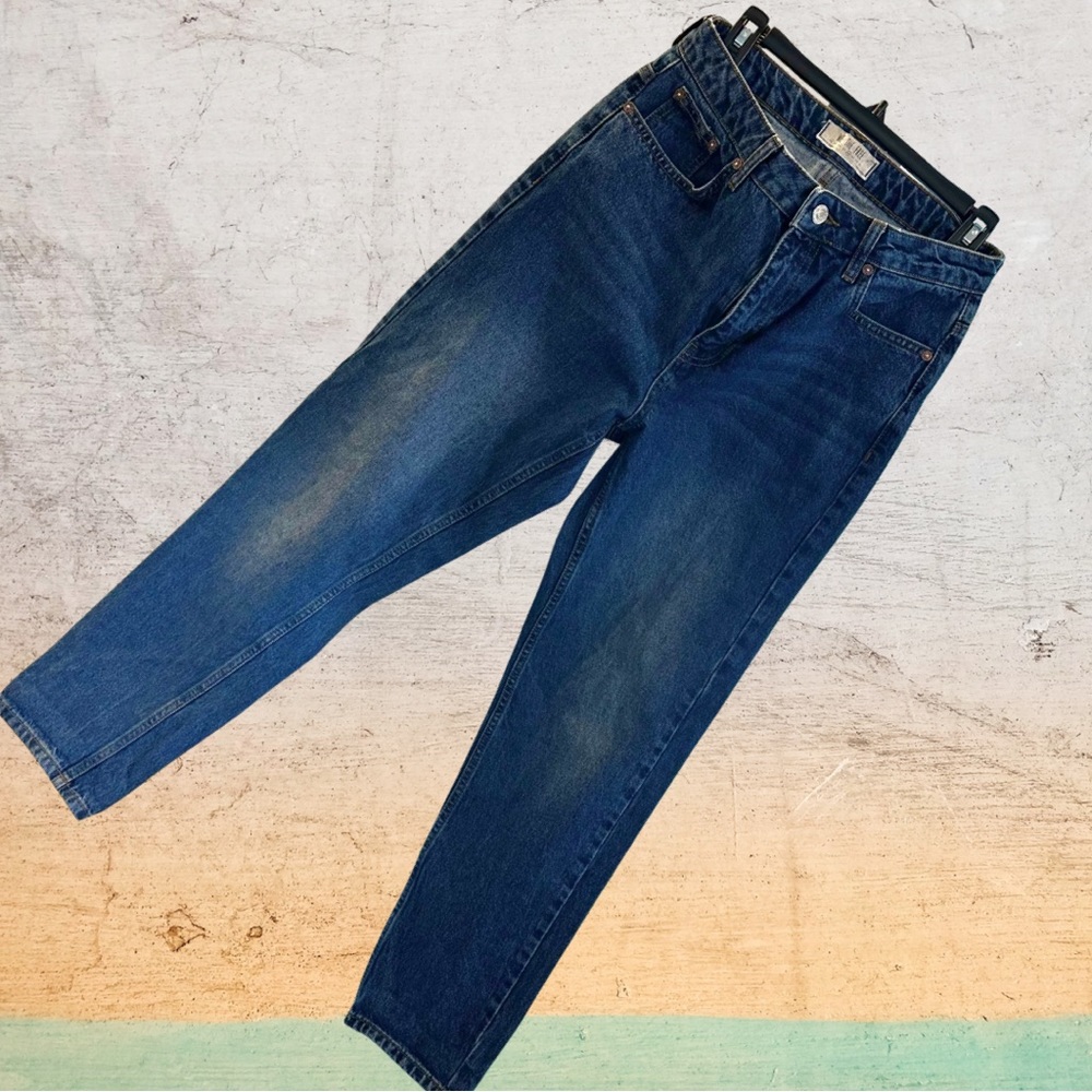 Free People We The Free Denim Jeans Straight Leg High Rise Dark Wash Size 28